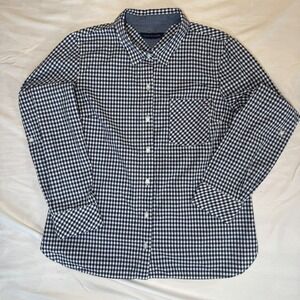 Tommy Hilfiger Mens Long Sleeve Button Up Collared Checkered Blue Shirt M